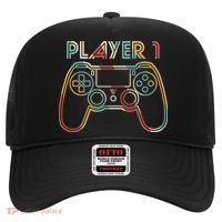 Retro Matching Player 1 Video Gamer Hat thumb 0