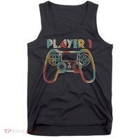 Retro Matching Player 1 Video Gamer Tank Top thumb 0