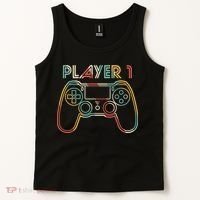 Retro Matching Player 1 Video Gamer Tank Top thumb 2
