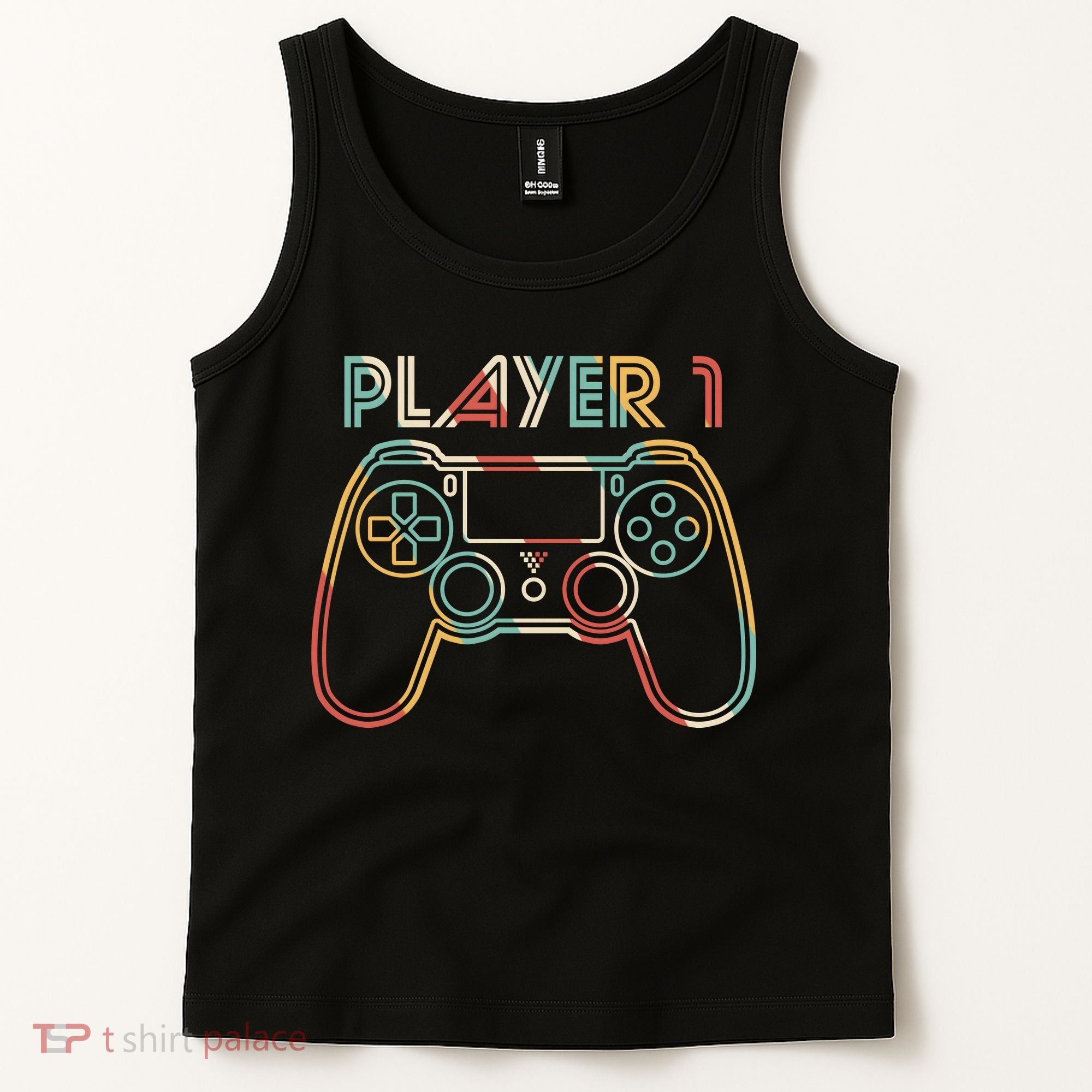 Retro Matching Player 1 Video Gamer Tank Top