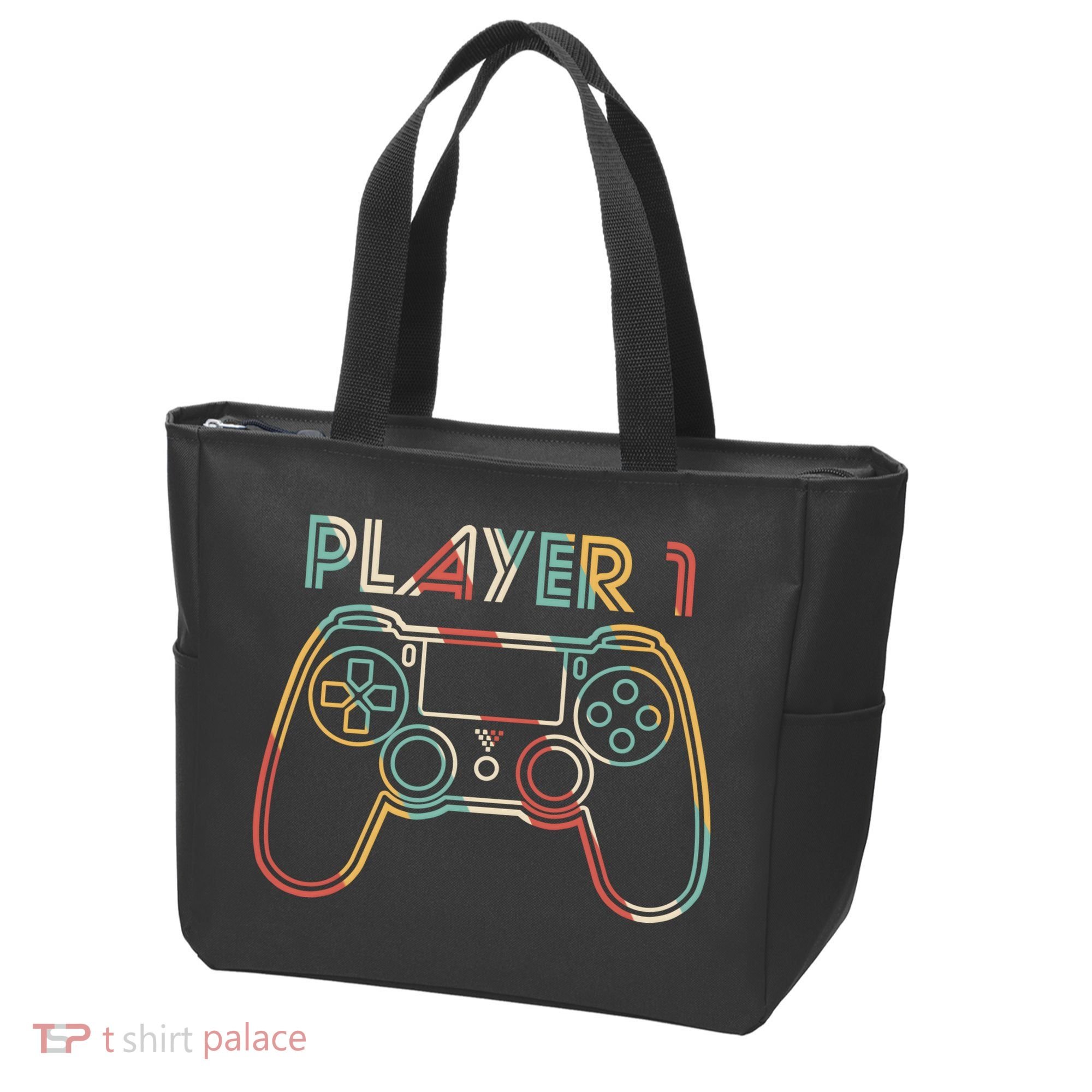 Retro Matching Player 1 Video Gamer Tote Bag