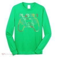 Retro Matching Player 1 Video Gamer Long Sleeve Shirt thumb 0