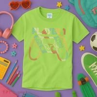 Retro Matching Player 1 Video Gamer Kids T-Shirt thumb 3