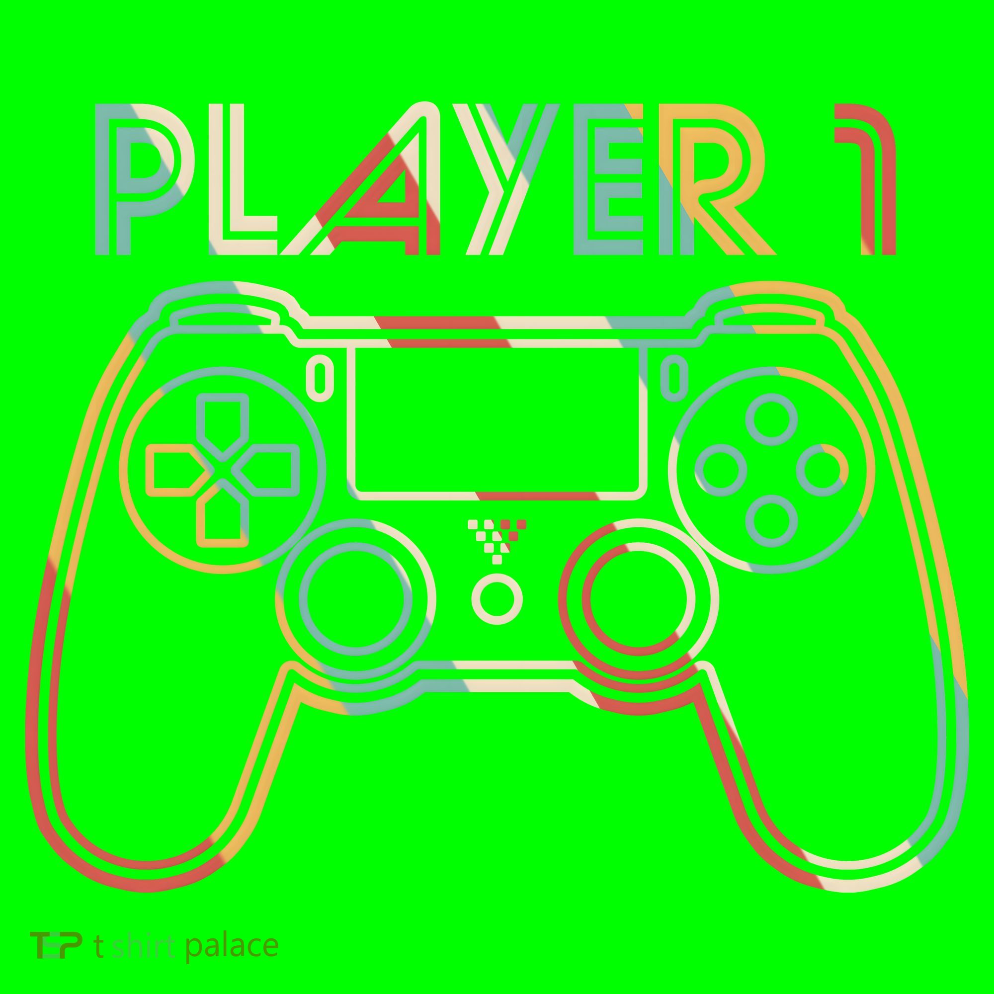 Retro Matching Player 1 Video Gamer Kids T-Shirt