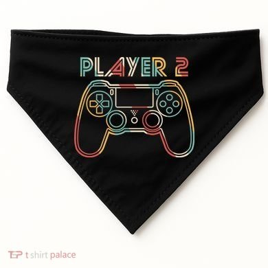 Retro Matching Player 2 Video Gamer USA-Made Doggie Bandana
