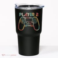 Retro Matching Player 2 Video Gamer Tumbler thumb 0