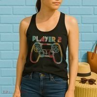 Retro Matching Player 2 Video Gamer Women's Tank Top thumb 2