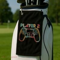 Retro Matching Player 2 Video Gamer Golf Towel thumb 2