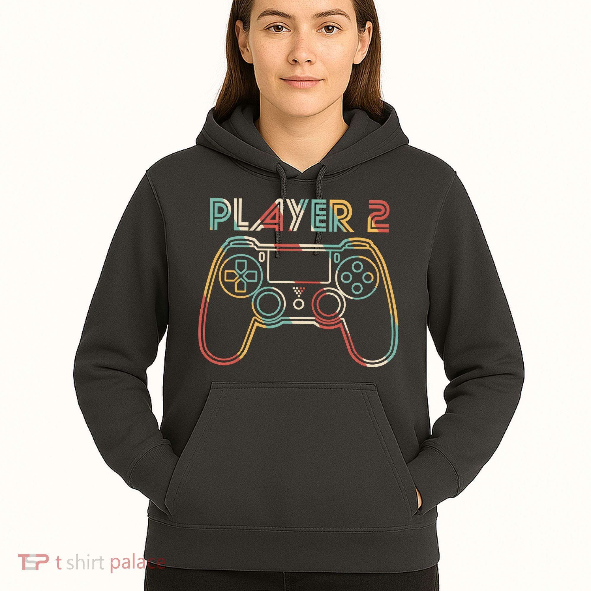 Retro Matching Player 2 Video Gamer Hoodie