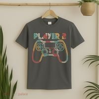 Retro Matching Player 2 Video Gamer T-Shirt thumb 2