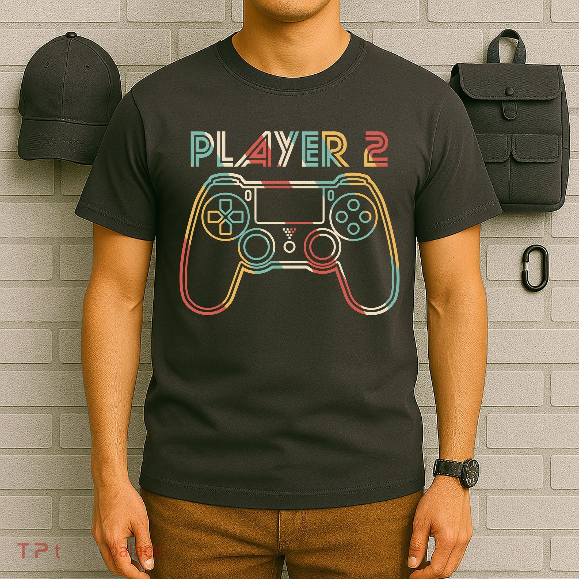 Retro Matching Player 2 Video Gamer T-Shirt