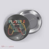 Retro Matching Player 2 Video Gamer Button thumb 0