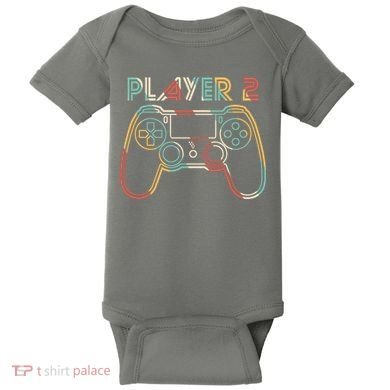 Retro Matching Player 2 Video Gamer Baby Bodysuit