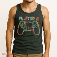 Retro Matching Player 2 Video Gamer Tank Top thumb 3