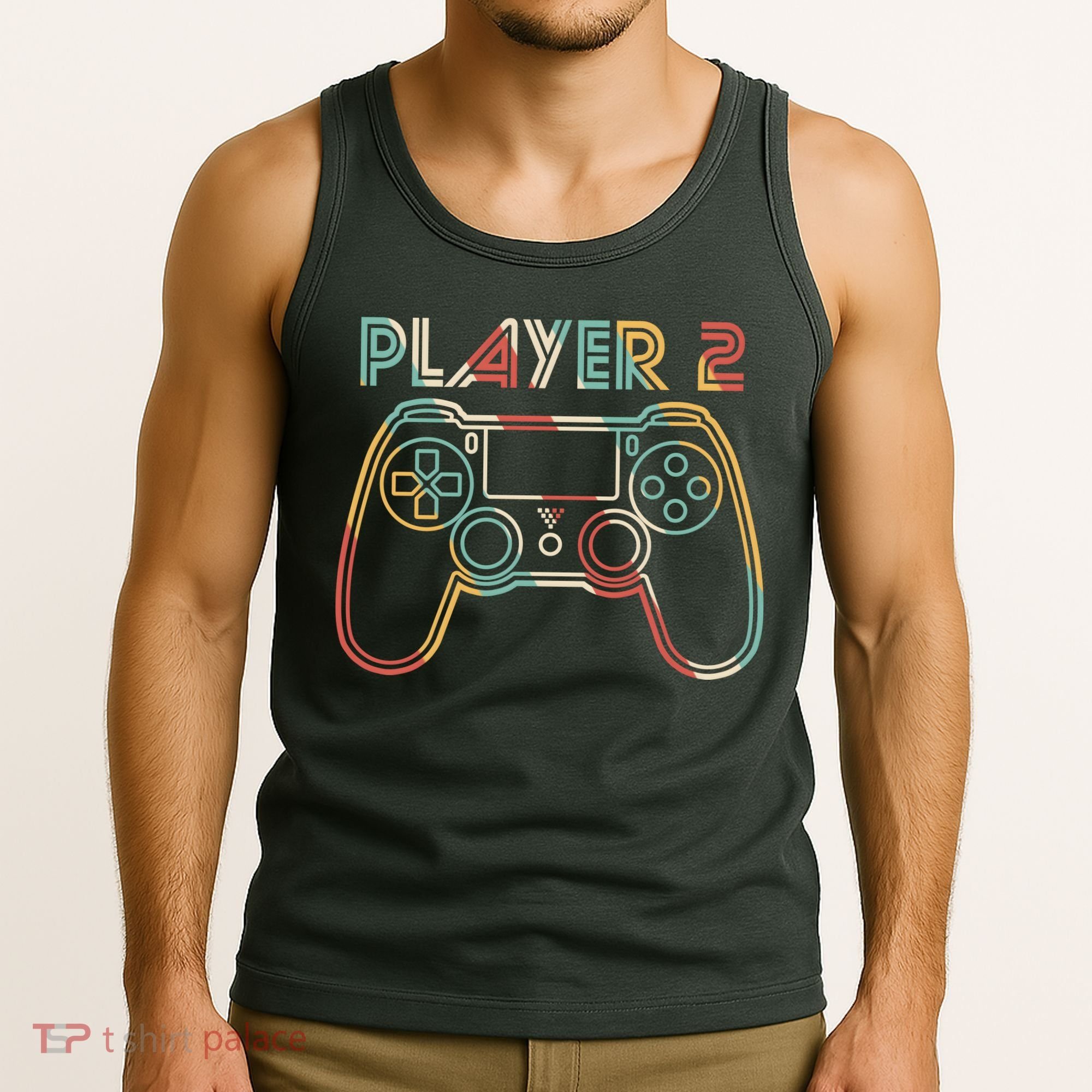 Retro Matching Player 2 Video Gamer Tank Top