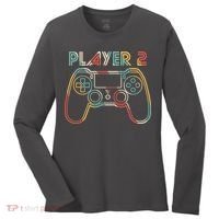 Retro Matching Player 2 Video Gamer Women's Long Sleeve Shirt thumb 0