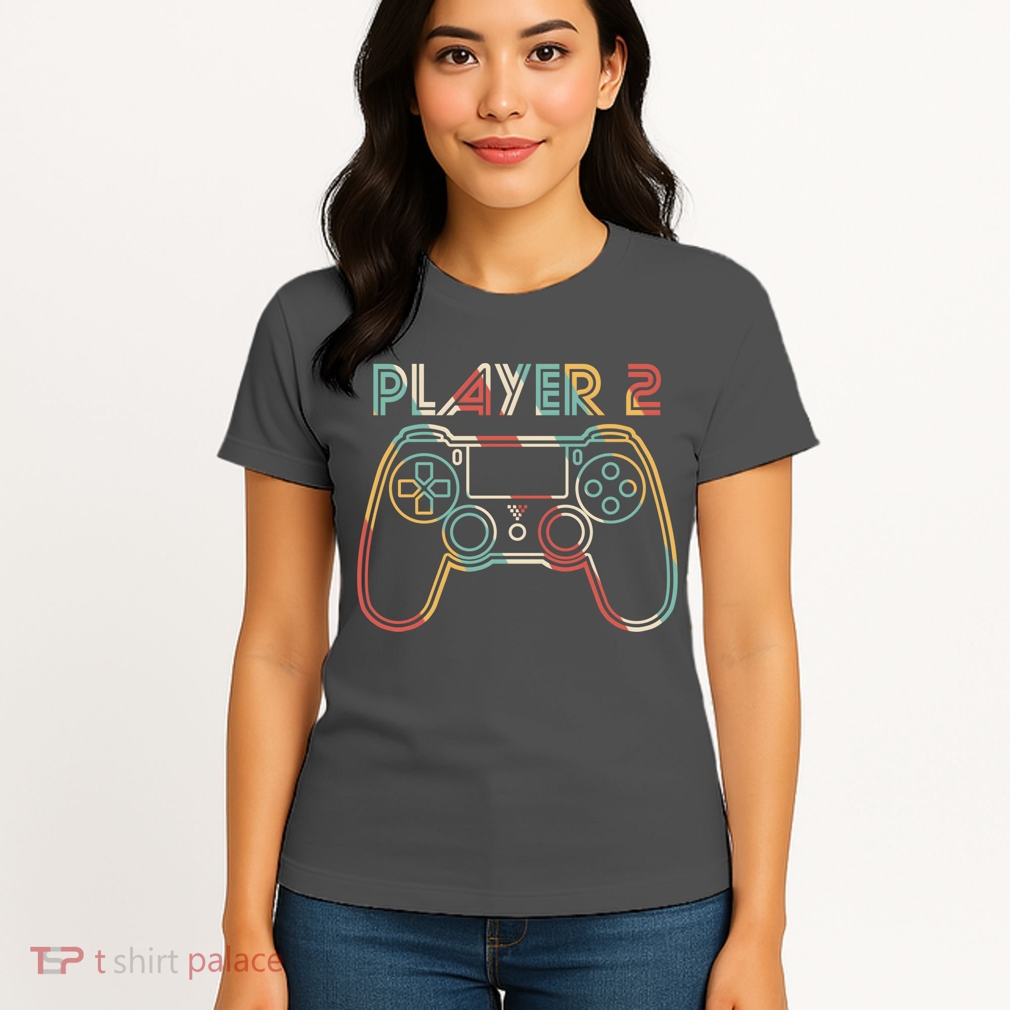 Retro Matching Player 2 Video Gamer Women's T-Shirt