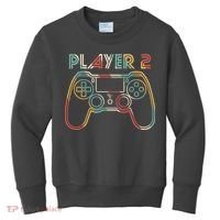 Retro Matching Player 2 Video Gamer Kids Sweatshirt thumb 0
