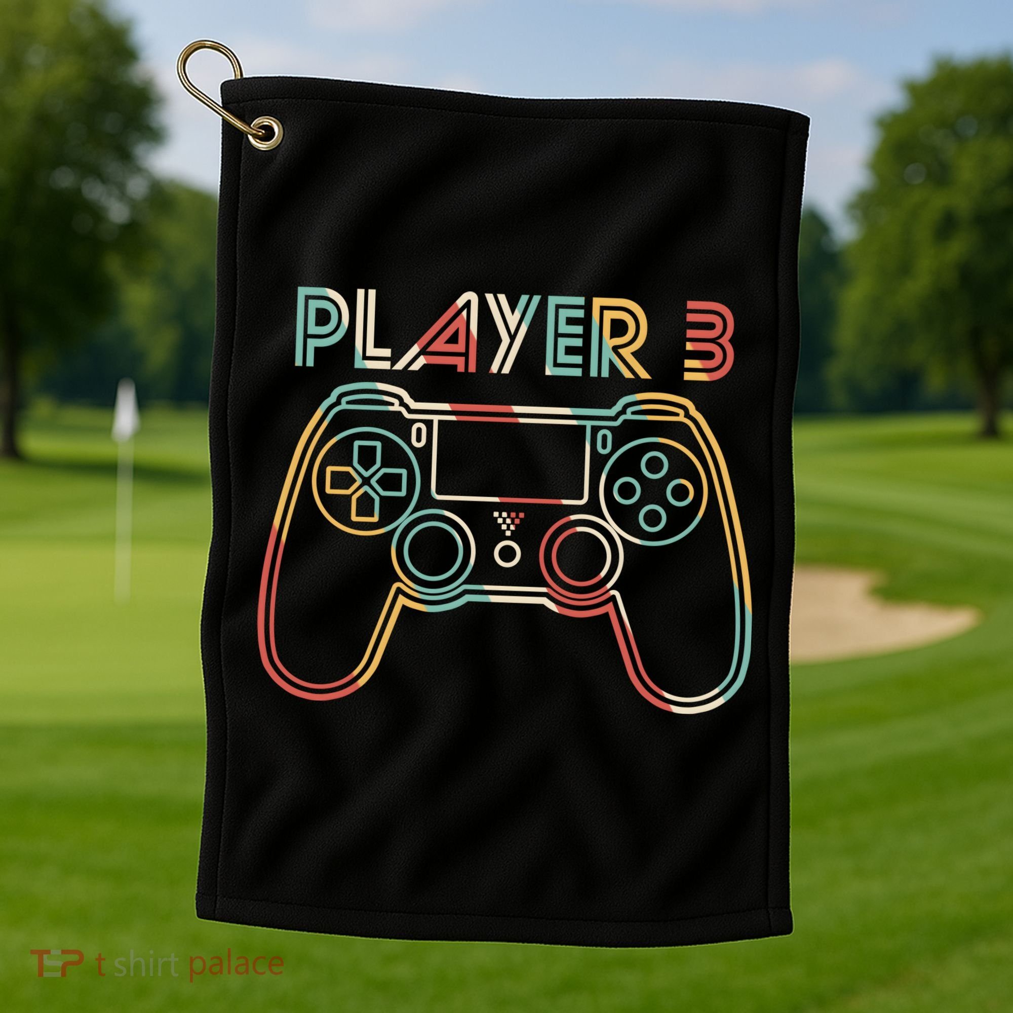 Retro Matching Player 3 Video Gamer Golf Towel