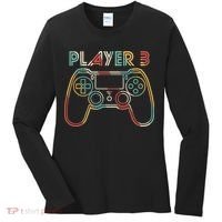 Retro Matching Player 3 Video Gamer Women's Long Sleeve Shirt thumb 0