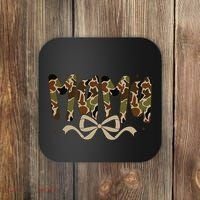 Retro Mama Preppy Duck Coquette Camo Bow Camouflage Mom Coaster thumb 0