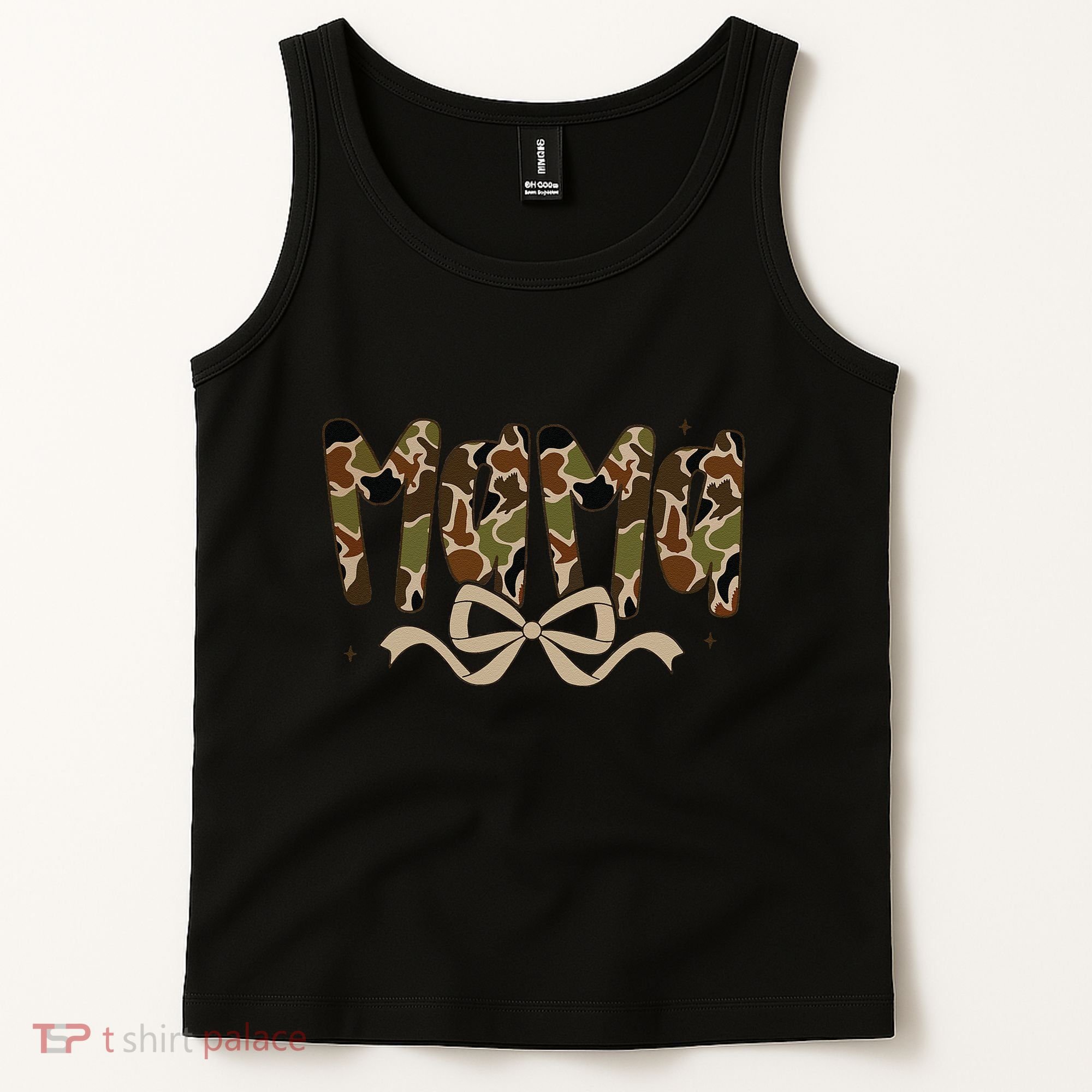 Retro Mama Preppy Duck Coquette Camo Bow Camouflage Mom Tank Top