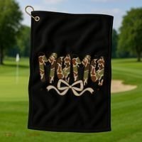 Retro Mama Preppy Duck Coquette Camo Bow Camouflage Mom Golf Towel thumb 1