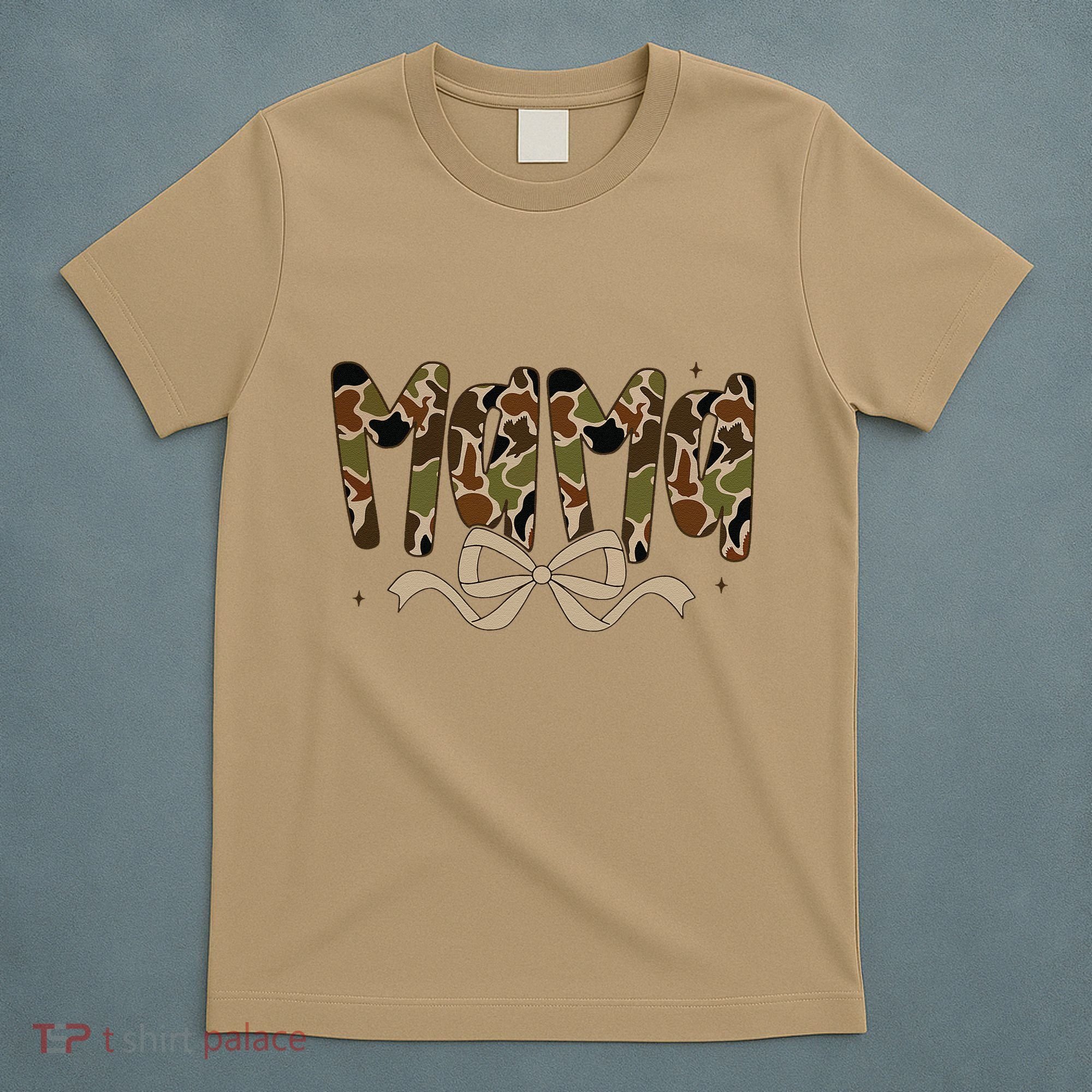 Retro Mama Preppy Duck Coquette Camo Bow Camouflage Mom T-Shirt
