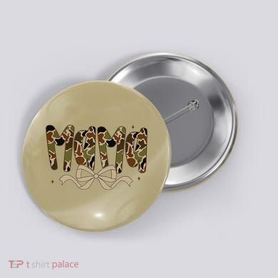Retro Mama Preppy Duck Coquette Camo Bow Camouflage Mom Button