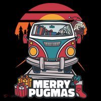 Retro Merry Pugmas Doggie Tank thumb 4