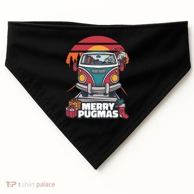 Retro Merry Pugmas USA-Made Doggie Bandana