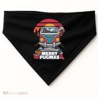 Retro Merry Pugmas USA-Made Doggie Bandana thumb 0