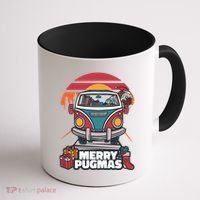Retro Merry Pugmas Coffee Mug thumb 1