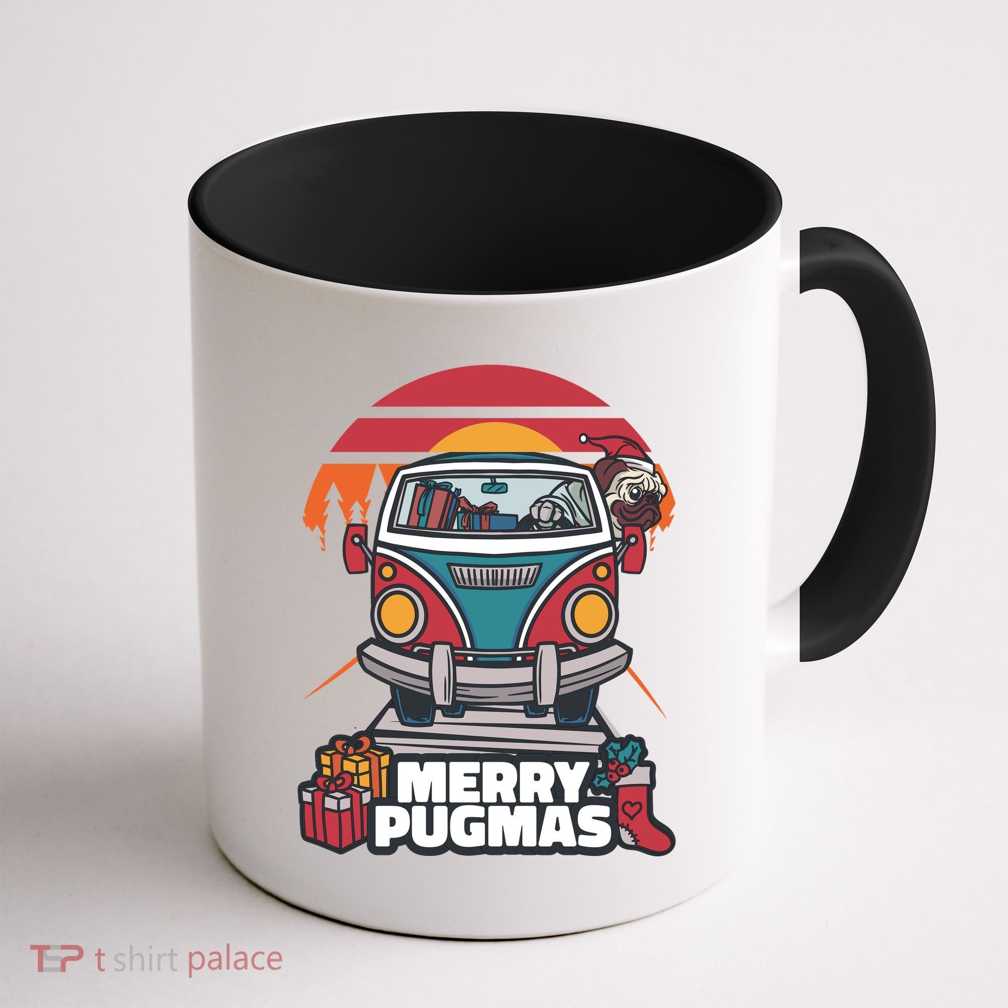 Retro Merry Pugmas Coffee Mug