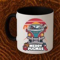 Retro Merry Pugmas Coffee Mug thumb 2