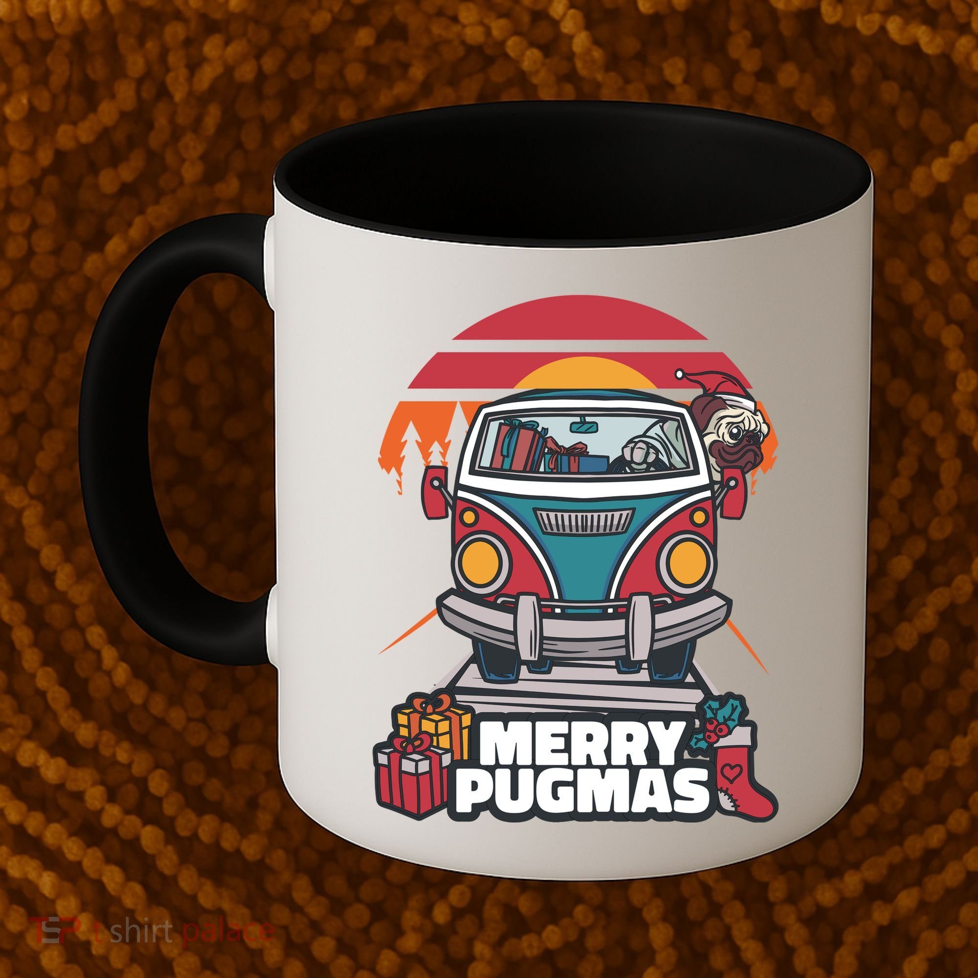 Retro Merry Pugmas Coffee Mug