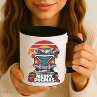Retro Merry Pugmas Coffee Mug thumb 3