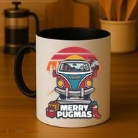 Retro Merry Pugmas Coffee Mug thumb 4