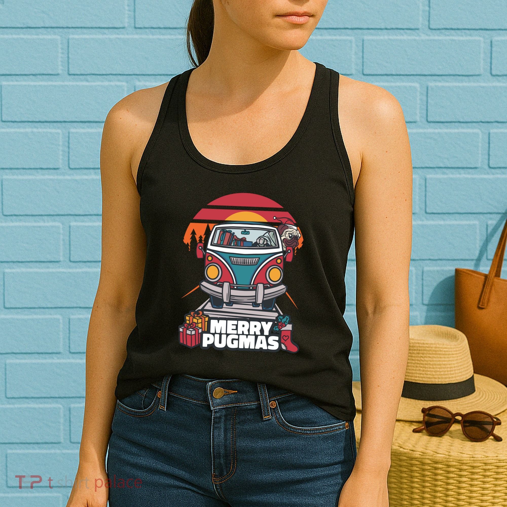 Retro Merry Pugmas Women's Tank Top