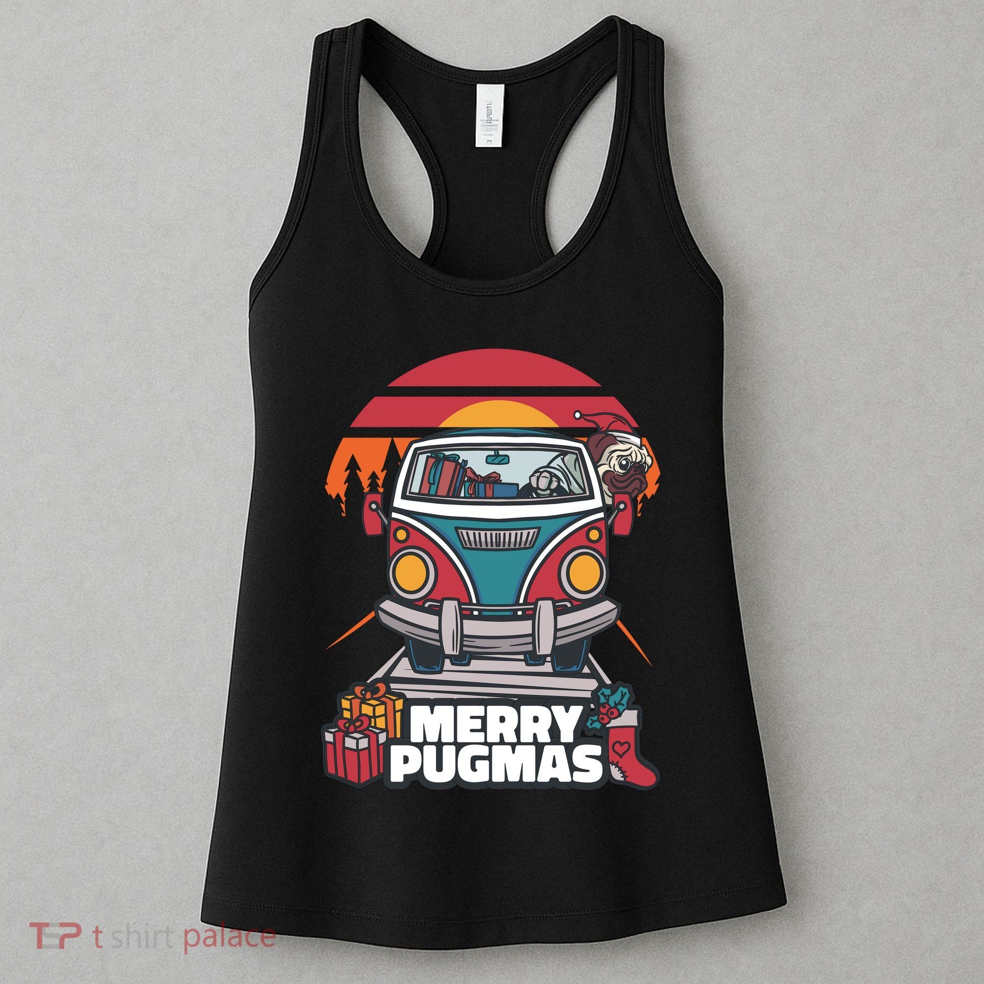 Retro Merry Pugmas Women's Tank Top