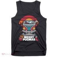 Retro Merry Pugmas Tank Top thumb 0