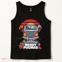 Retro Merry Pugmas Tank Top thumb 2