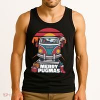 Retro Merry Pugmas Tank Top thumb 3