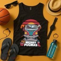 Retro Merry Pugmas Tank Top thumb 4