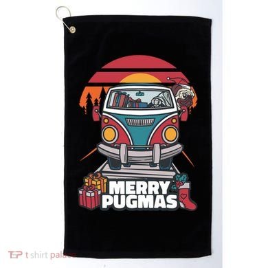 Retro Merry Pugmas Golf Towel