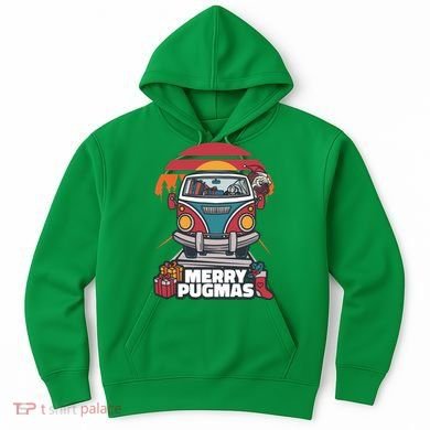 Retro Merry Pugmas Hoodie