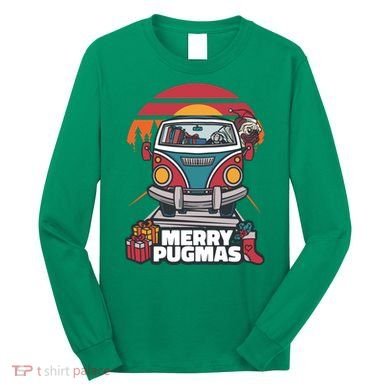 Retro Merry Pugmas Long Sleeve Shirt