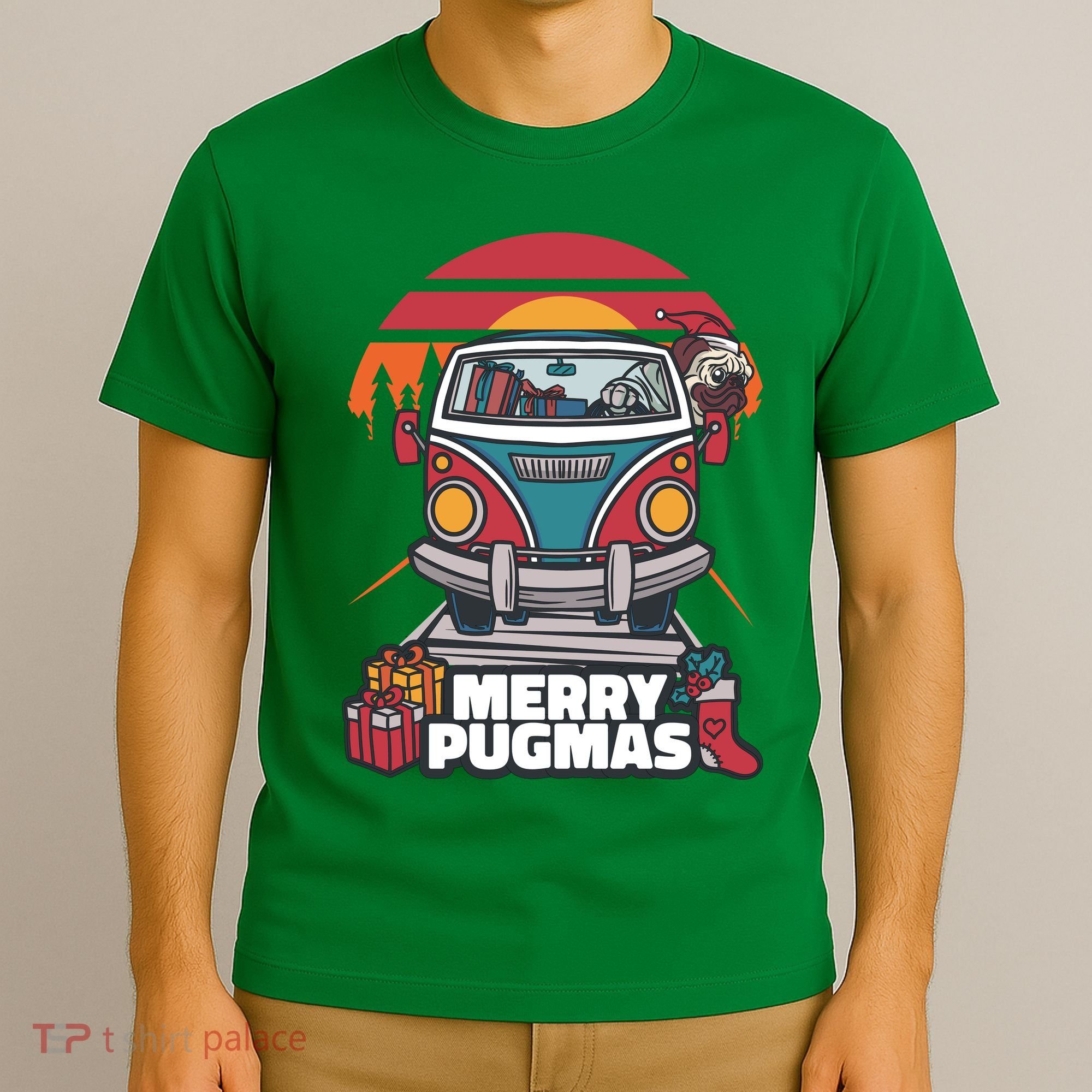 Retro Merry Pugmas T-Shirt