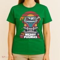 Retro Merry Pugmas T-Shirt thumb 4