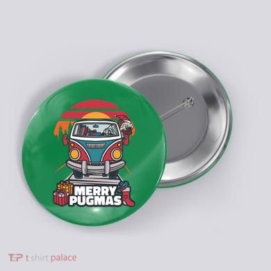Retro Merry Pugmas Button